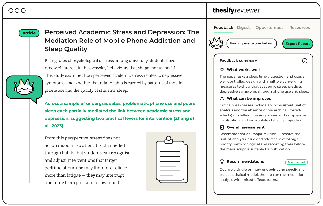 Receive detailed feedback